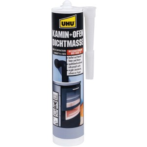 UHU Kamin & Ofendicht 530g Kartusche, feuerfeste Dichtmasse für Kamine und Öfen.