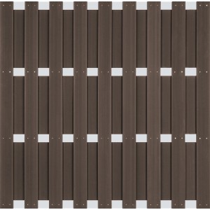 Brauner WPC Sichtschutzzaun Grace Line von Elephant, 180x180 cm. Robuster Zaun für den Garten.