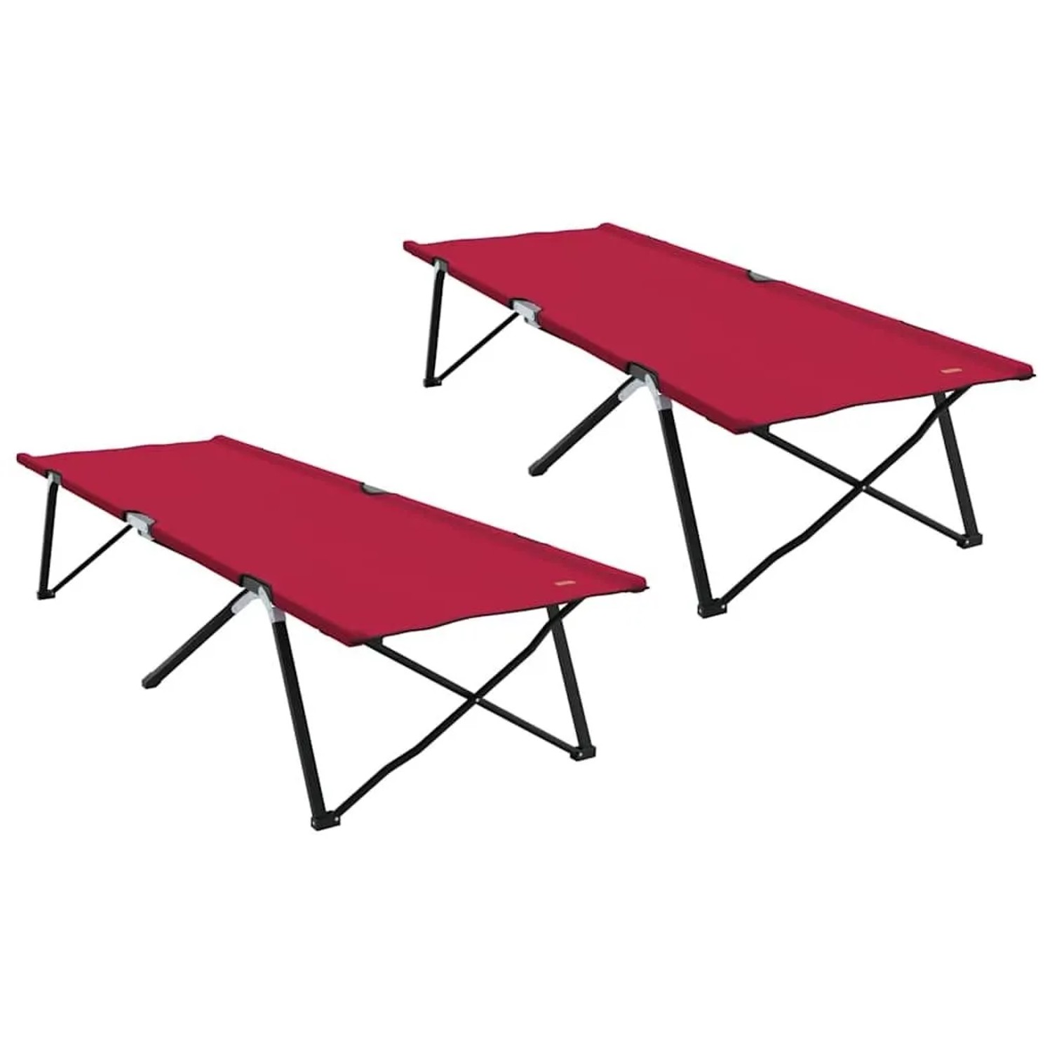 vidaXL Klapp Schlafbett fürs Camping 2 Stk Rot 206 x 76 x 74 cm 42003170