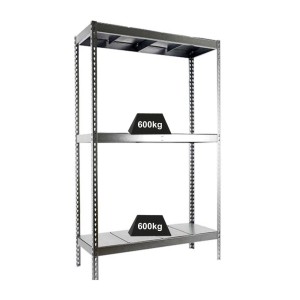Verzinktes PROREGAL Schwerlastregal Metal Beast mit drei Böden und 600 kg Fachlast.