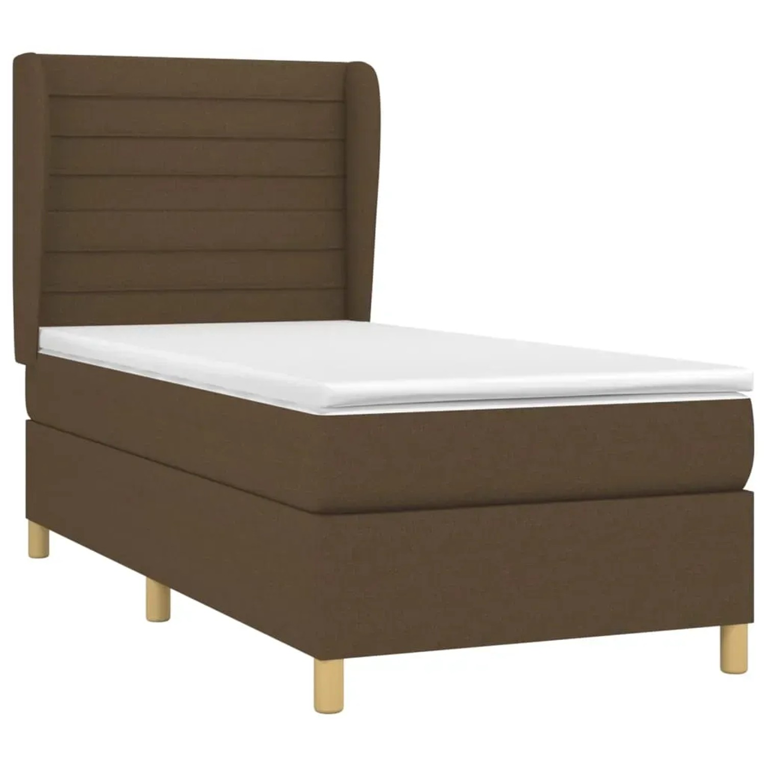 Boxspringbett dunkelbraun (80x200 cm) mit Matratze und Kopfteil