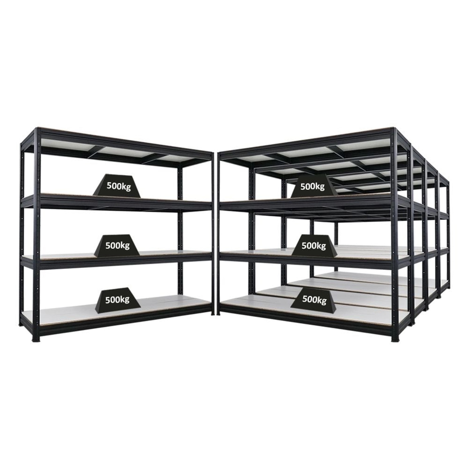 PROREGAL Mega Deal 5x Schwerlastregal Dino HxBxT 180x200x60cm 4 Melamin-Ebe günstig online kaufen