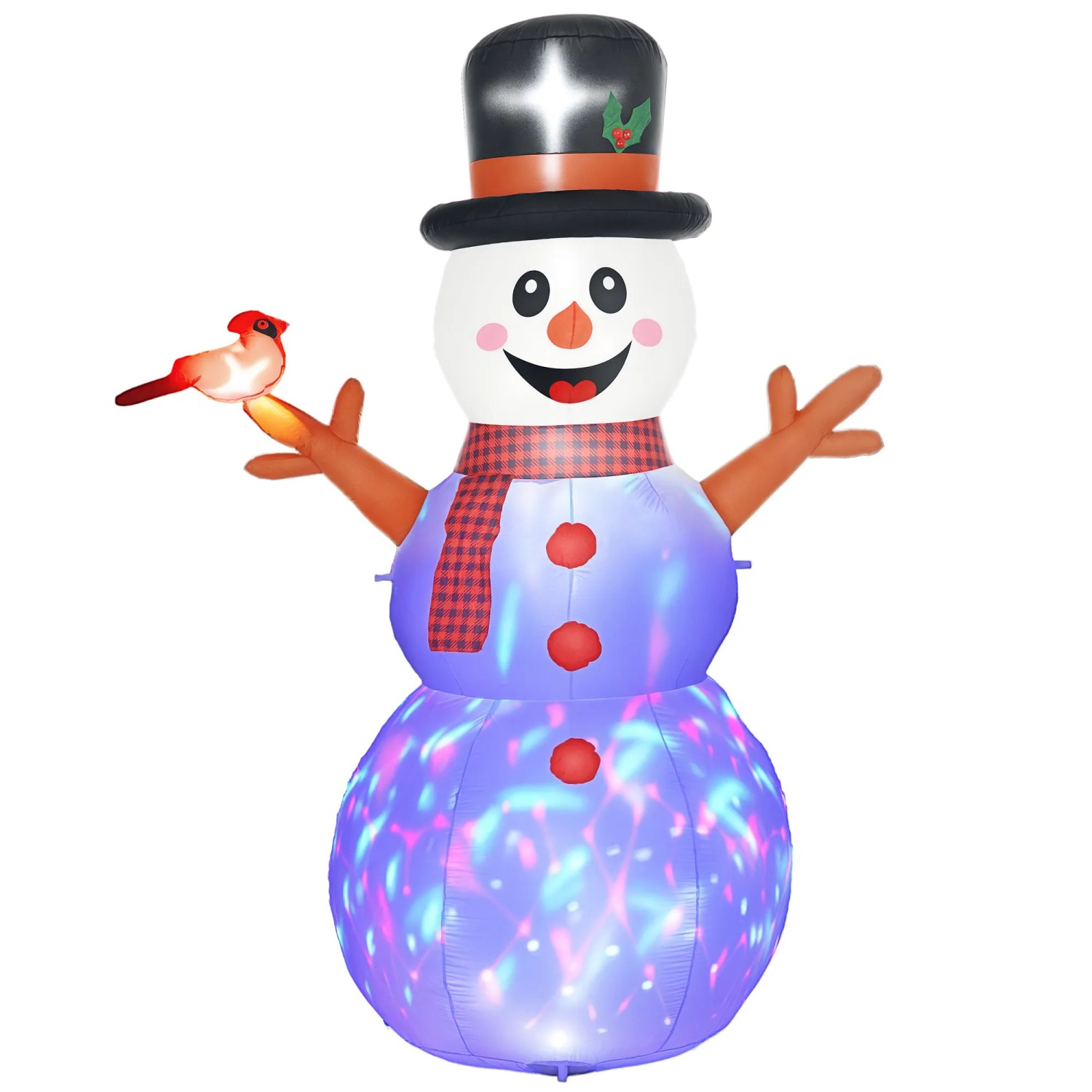 Outsunny Aufblasbar Weihnachtsdeko Polyester 165L x 100B x 240H cm Weiß