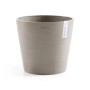 Ecopots Amsterdam Pflanztopf, Taupe, 30x26 cm, runde Form. Ideal für Innen- und Außenbereich.