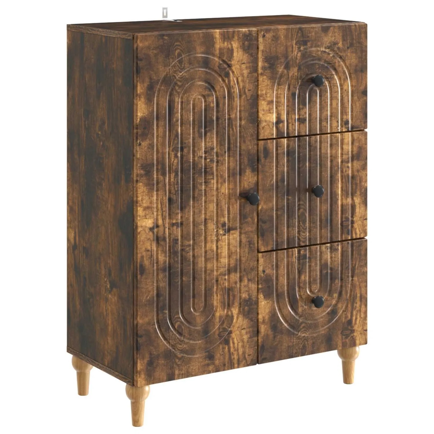 vidaXL Sideboard Geräucherte Eiche 66 x 34,5 x 90 cm Holzwerkstoff 894170