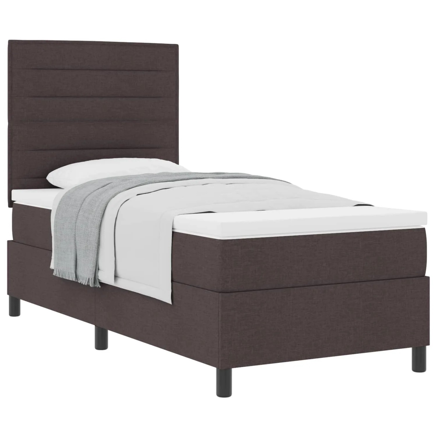 vidaXL Boxspringbett mit Matratze Dunkelbraun 100 x 200 cm Stoff 3339290