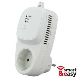 Funk-Empfänger Infrae Smart & Easy WiFi, weißer Steckdosenadapter für elektrische Heizgeräte.