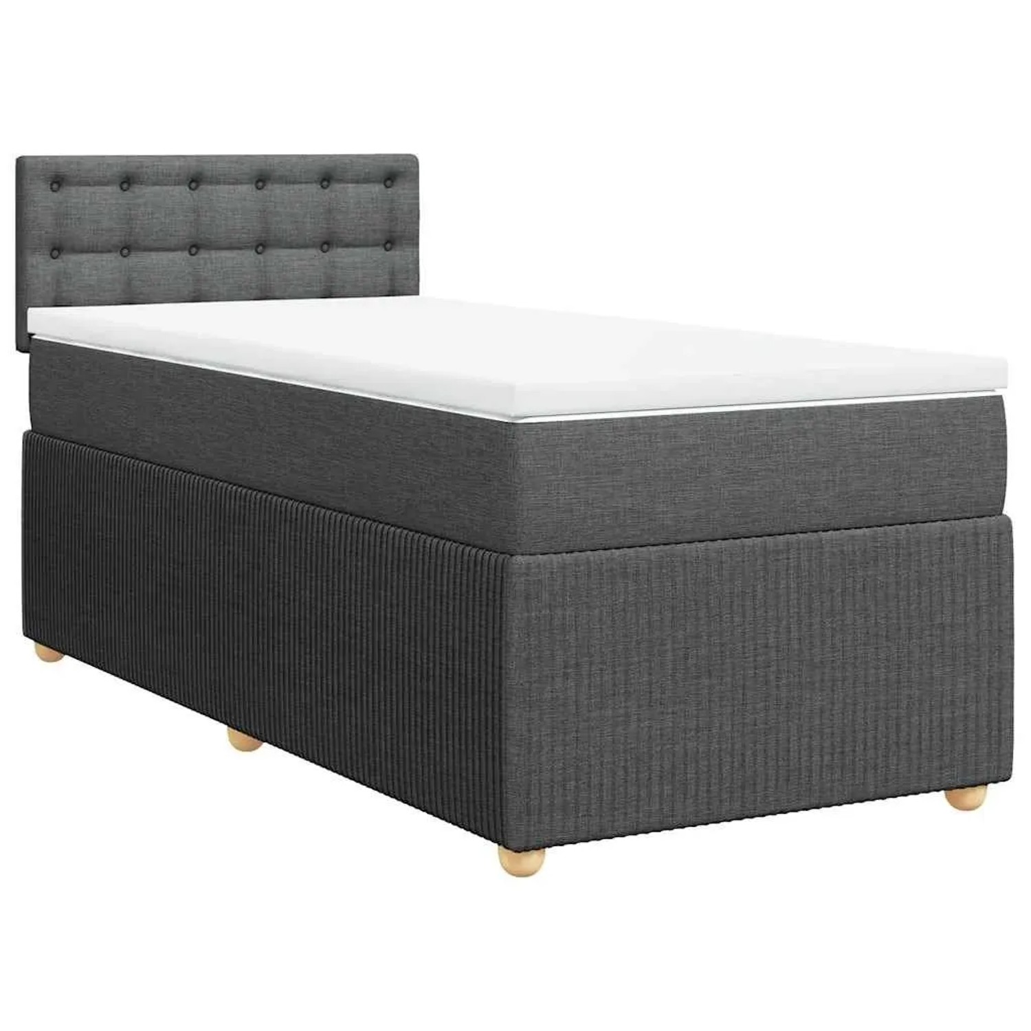 vidaXL Boxspringbett mit Matratze Dunkelgrau 80x200 cm Stoff 3287298 günstig online kaufen