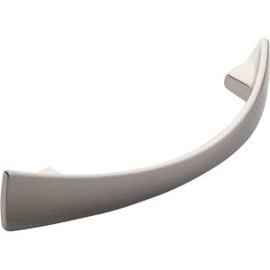 Siro Möbelgriff im Edelstahleffekt, gebogener Metallgriff, Lochabstand 128 mm, 5er-Set.