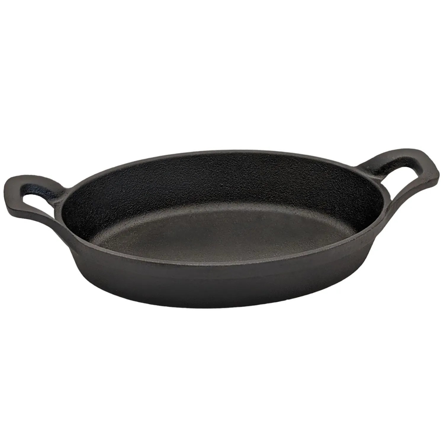 osoltus Grillpfanne Gusseisen mit 2 Griffen Oval 22 X 15 Cm