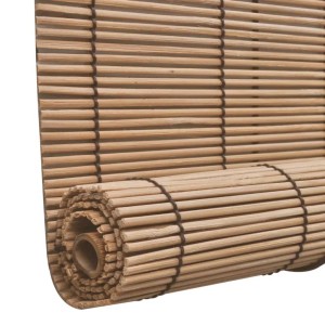 Braune Bambusrollos, 2 Stück, 100x160 cm, für Fensterdekoration und Sichtschutz.
