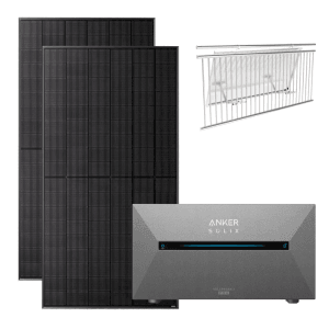 Anker SOLIX 1.000 W Balkonkraftwerk mit Solarbank Pro 2 mit Halterung für Balkongeländer