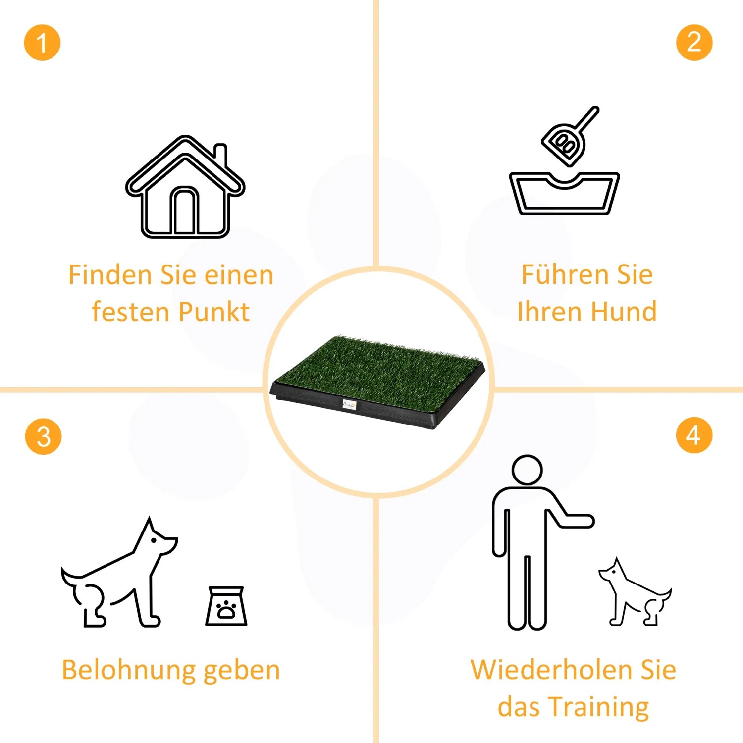 Anleitung zur Nutzung der PawHut Hundetoilette/Welpentoilette mit Kunstrasen.