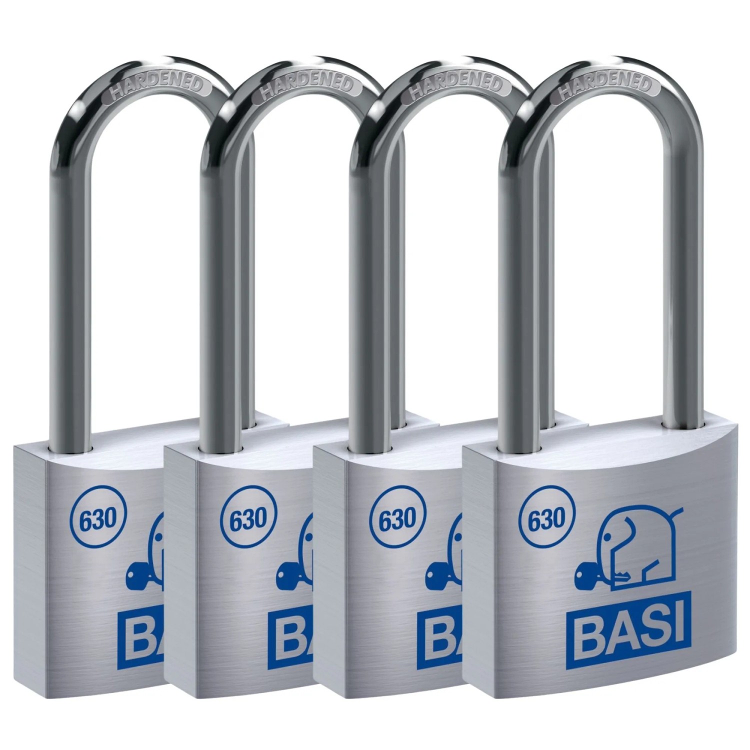 Basi - Vorhangschloss - SET - 4x VHS 630H - 30 mm - Gleichschließend - Bügelhöhe - 40 mm - inkl. 2 Schlüssel pro Schloss - Aluminiumgehäuse