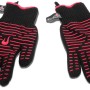 Char-Broil Grillhandschuhe, schwarz mit rotem Silikon, hitzebeständig bis 220°C, für sicheres Grillen.