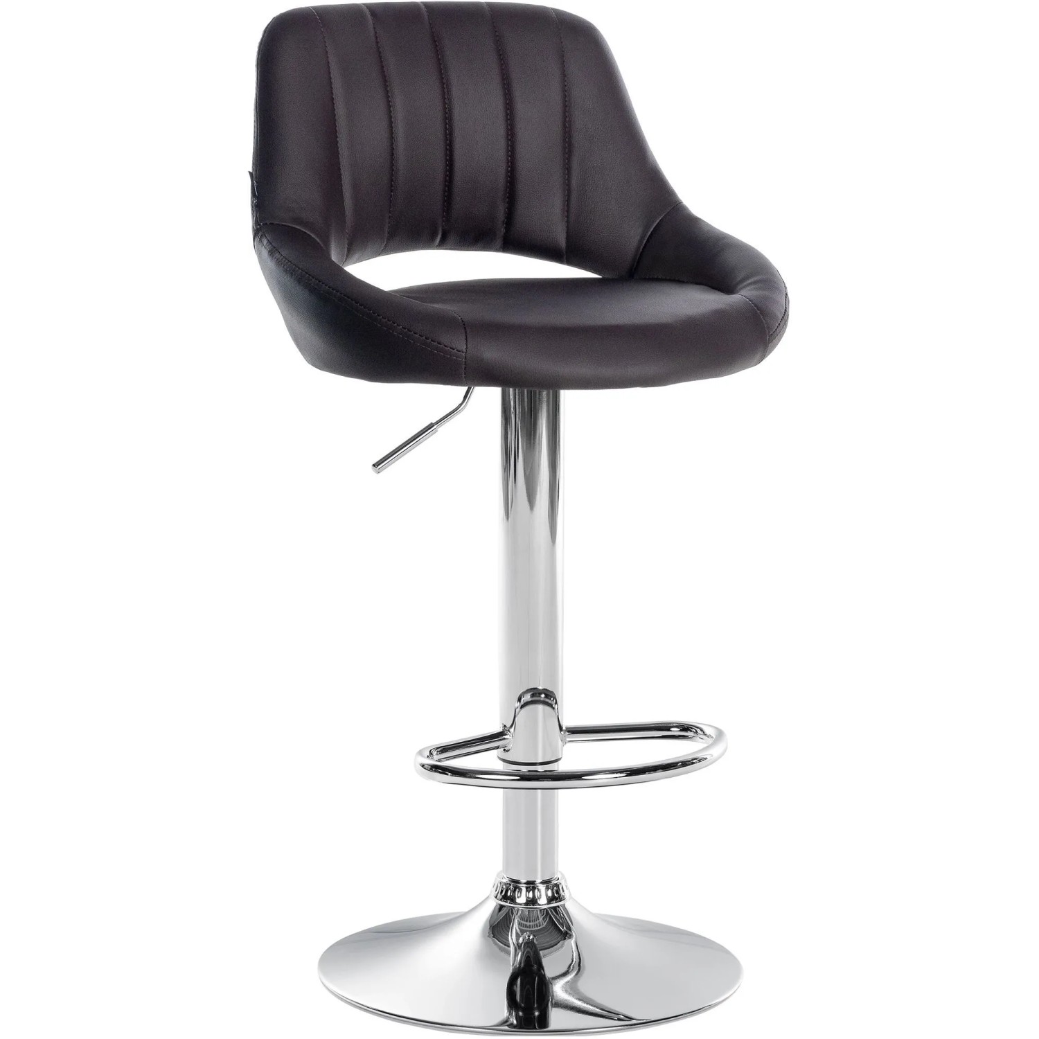 DELUKE Barhocker SEGAD Kunstleder Braun 47x48x85cm Silber Barstuhl Höhenverstellbar Mit Lehne Drehbar Tresenhocker Tresenstuhl