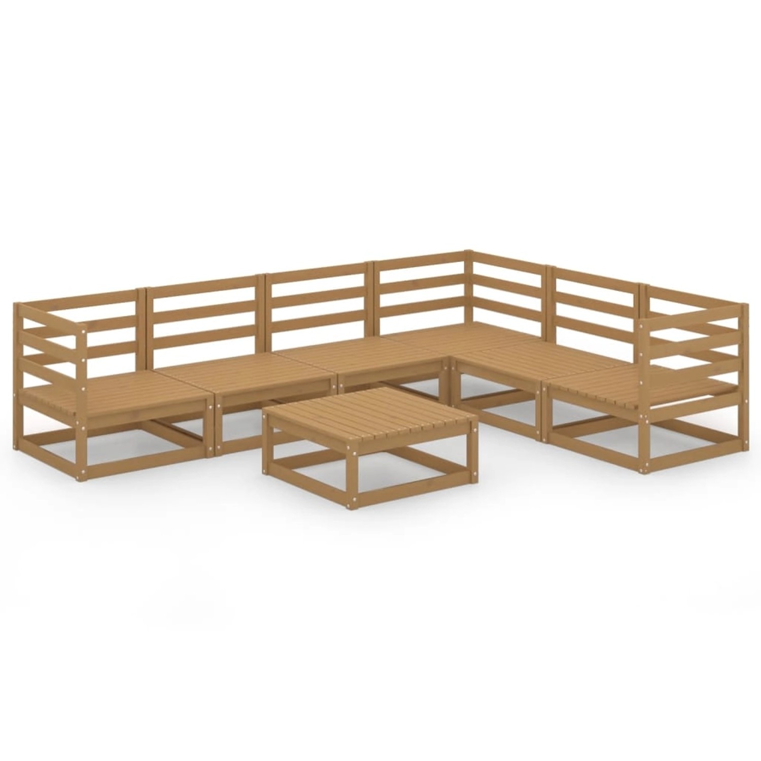 vidaXL 7-tlg Garten-Lounge-Set Honigbraun Massivholz Kiefer Modell 15 günstig online kaufen