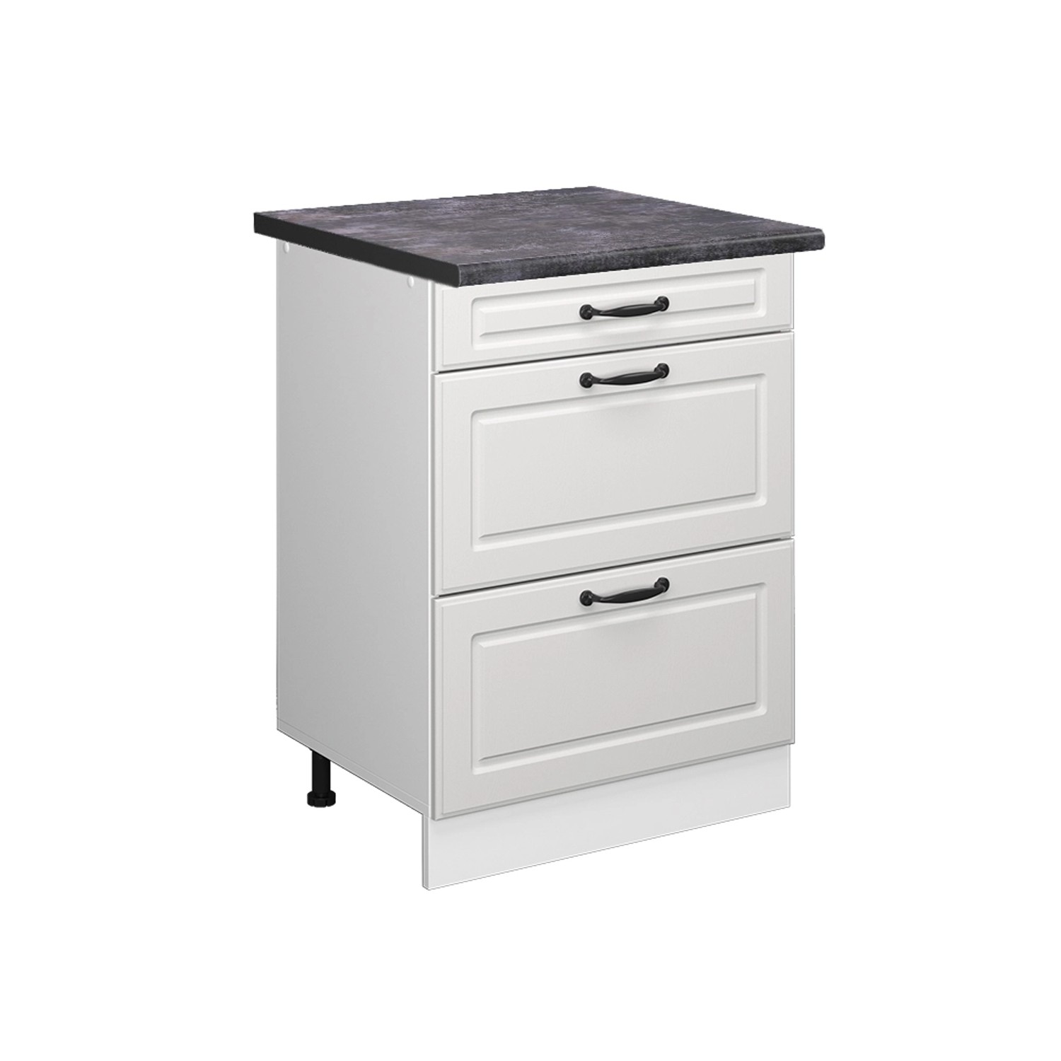 Thumbnail - Vicco Küchenunterschrank R-Line Weiß Landhaus/Weiß 60 cm mit Schubladen AP Anthrazit