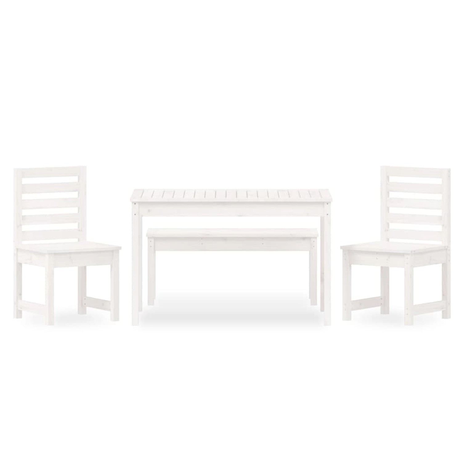vidaXL 4-Tlg Garten-Essgruppe Weiß Massivholz Kiefer 3154702 günstig online kaufen