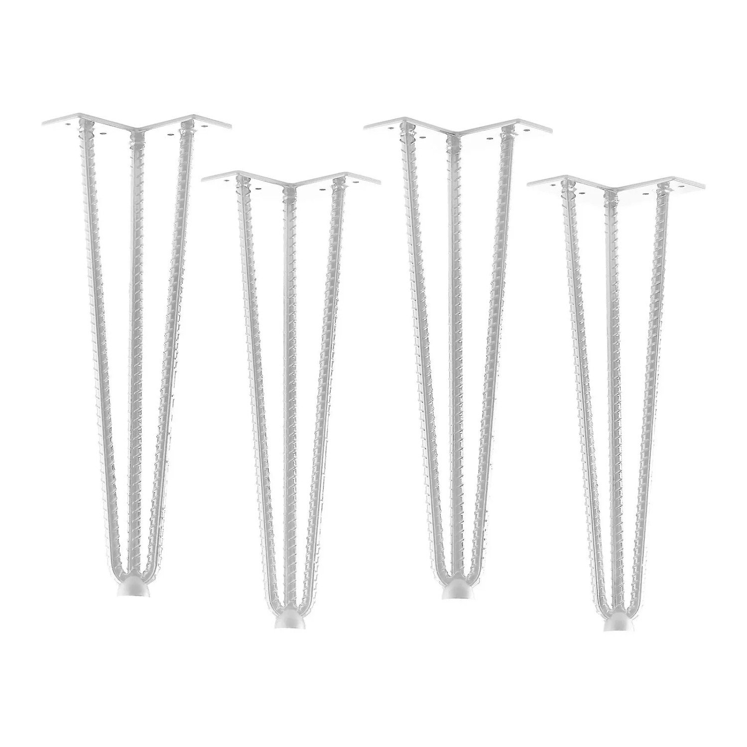 SOTECH 4 Stück Haarnadelbeine Baustahloptik Höhe 406 mm Industrial Look Weiß