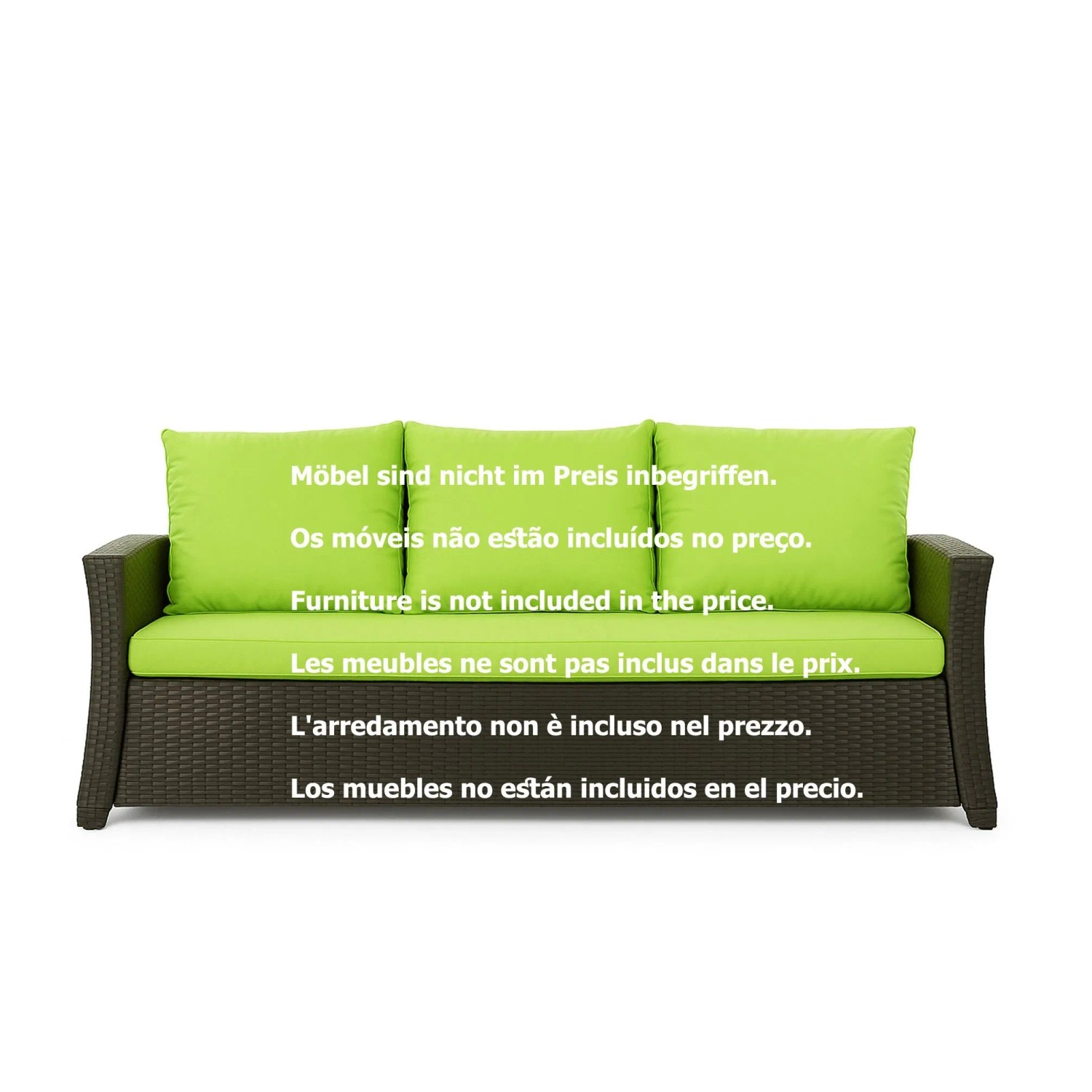 Setgarden Bankkissen Lemon, 100x60 + 2x50x56cm, für 2-Sitzer Gartenbank.