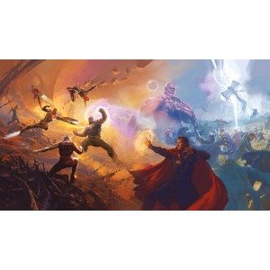 Komar Vlies Fototapete Avengers Epic Battles, 500x280cm, mit Superhelden im Kampf.