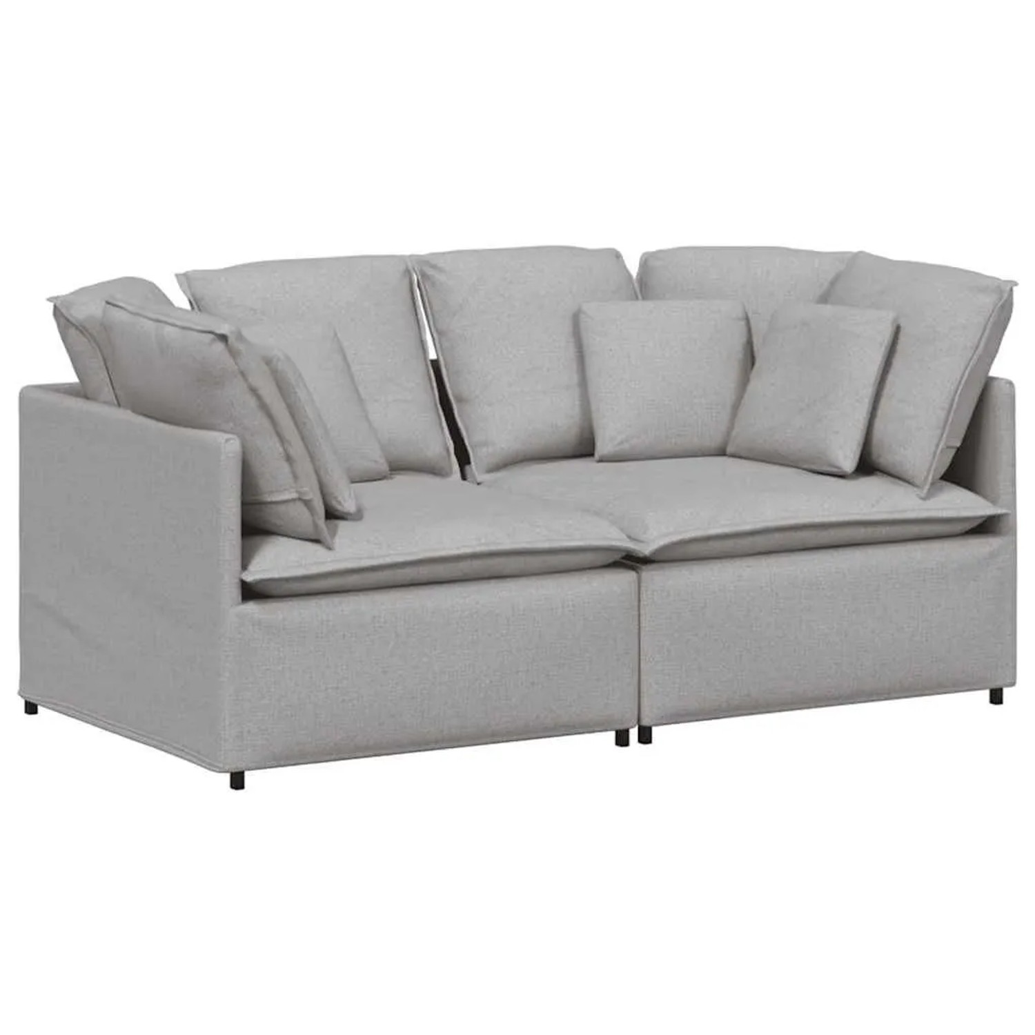 vidaXL Modulares Sofa mit Kissen Stoff Wolkengrau 3321246