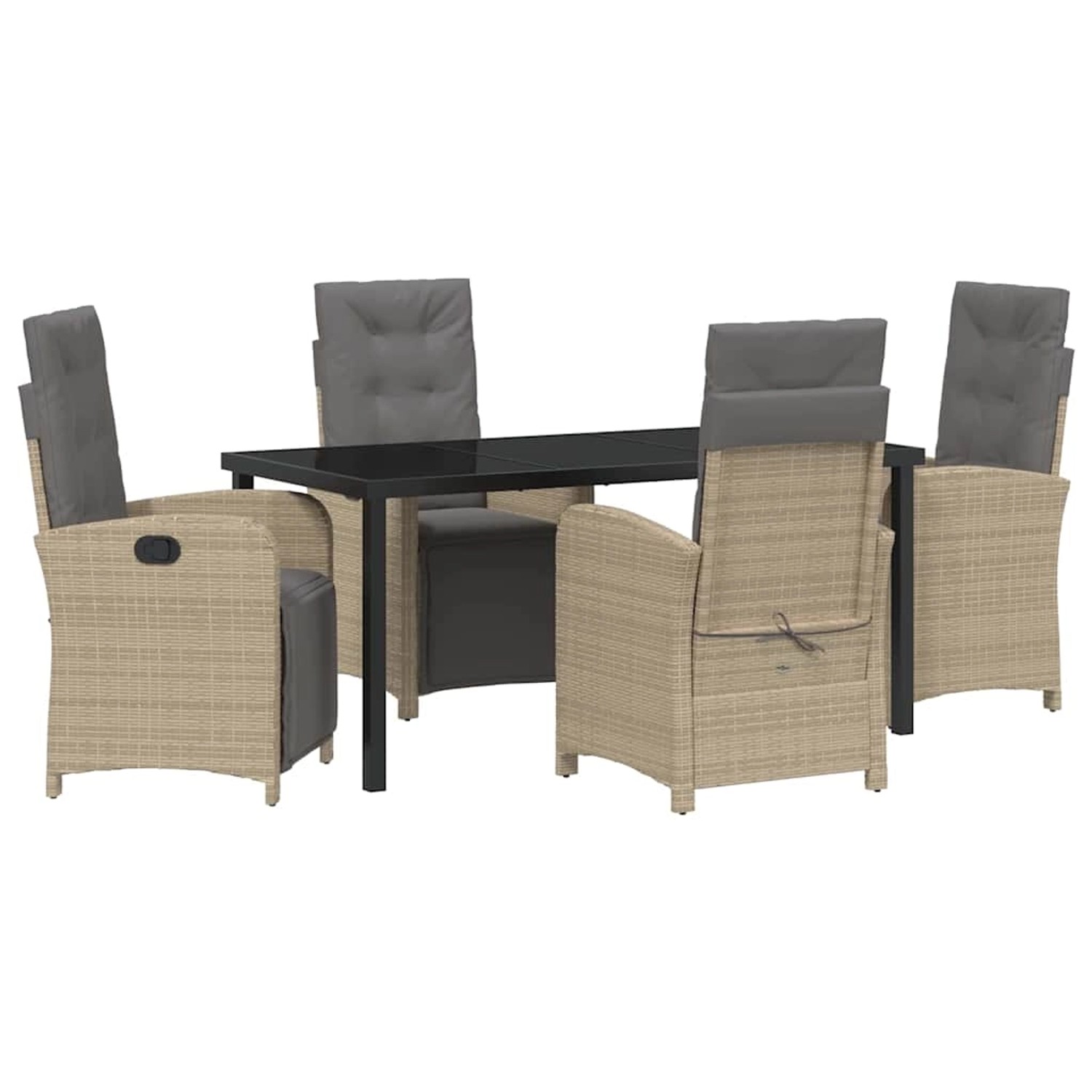 vidaXL Garten Essgruppe 5-Tlg Beige Poly Rattan 3380340 günstig online kaufen