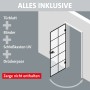 Skyscope Drehtür-Set Slimwork Typ 8, Klarglas mit schwarzem Rahmen und Beschlägen.