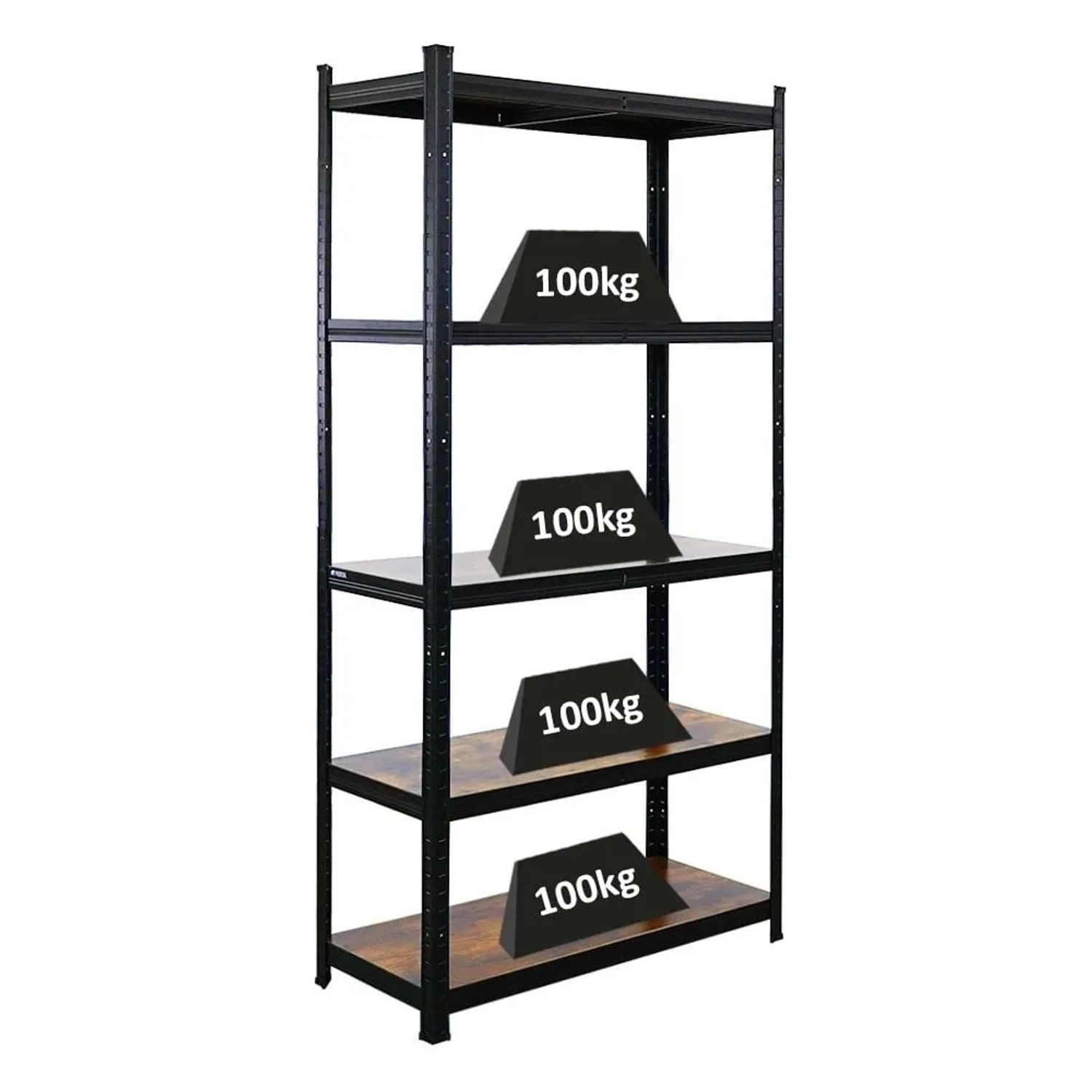 PROREGAL Vintage Series Schwerlastregal Ragnar Gesamtlast 500 kg Maße 180x90x40cm Vintagebraun-Schwarz