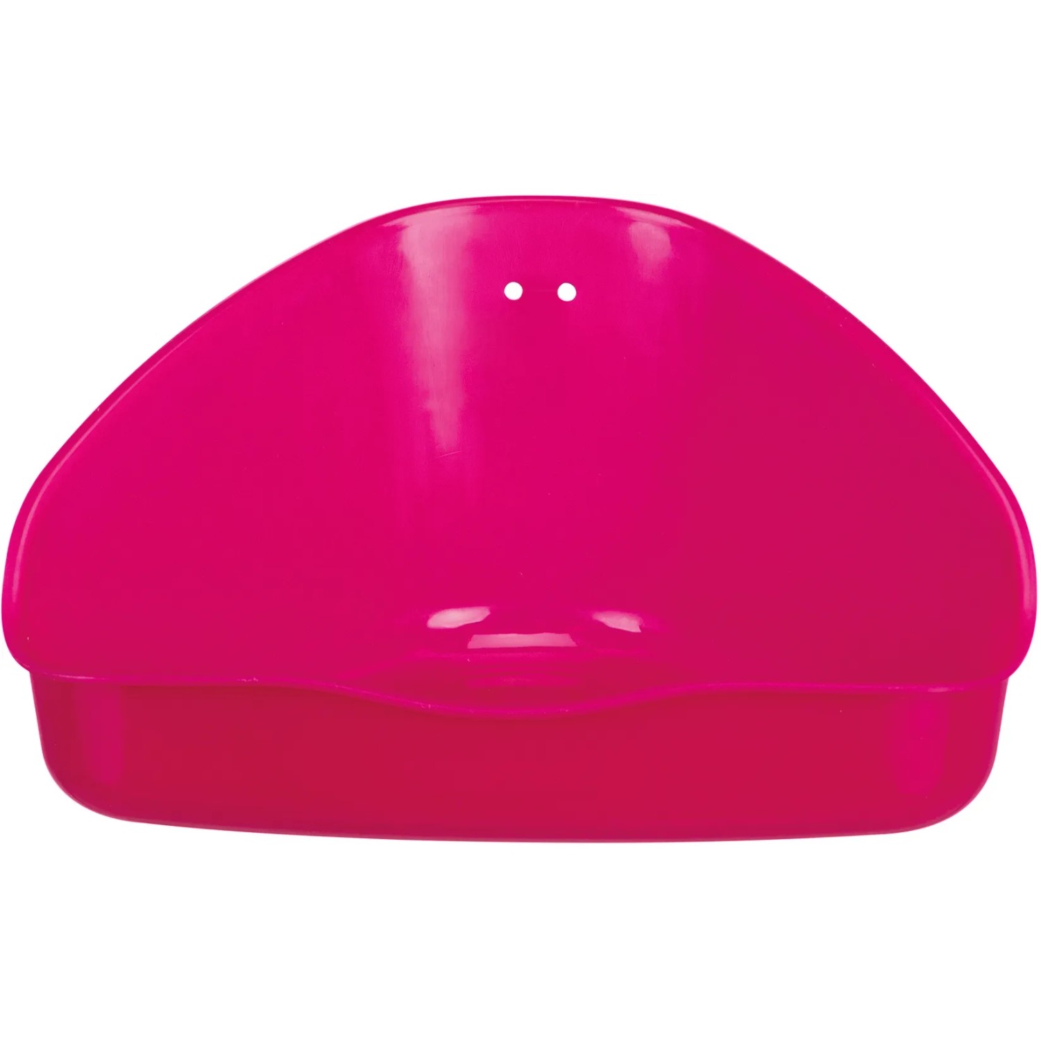 Pinke Trixie Ecktoilette aus Kunststoff für Kleintiere, Käfigzubehör.