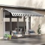 Outsunny Sonnenschirm Markise Aluminium Polyester Weiß Blau 395L x 245B x 350H cm_2