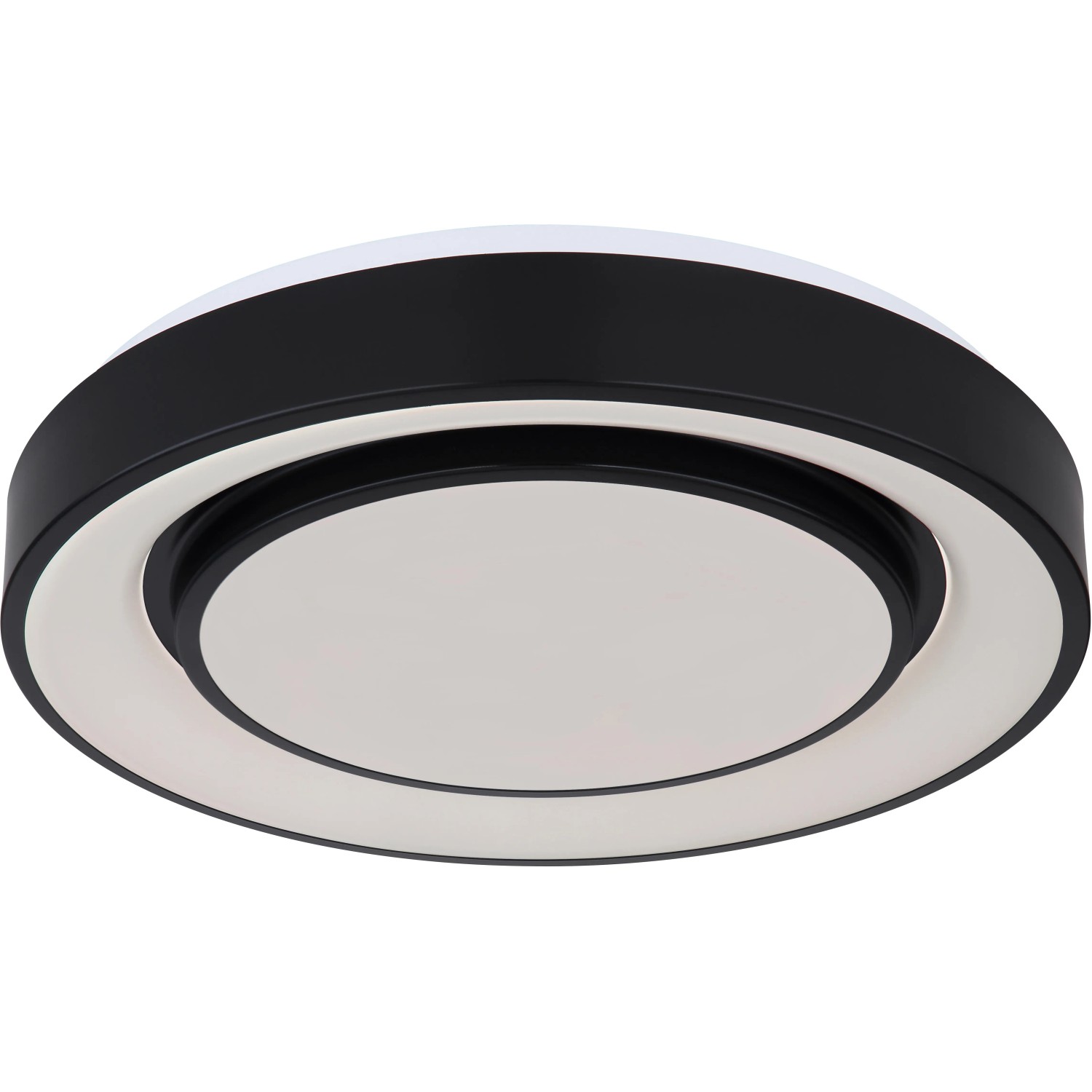 Globo LED Deckenleuchte Sully, Ø 38 cm, schwarz/opal, mit Farbwechsel und Dimmfunktion.