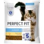 Perfect Fit Katzen-Trockenfutter Junior Huhn, 1,4kg Packung mit Katzenmotiv.
