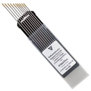 STAHLWERK Wolframelektroden, 2,4x175mm, WL15 Gold, 10er Set in Kunststoffbox. Zubehör für Schweißgeräte.