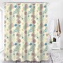 Euroshowers Duschvorhang mit Muschel- und Seesternmuster, inklusive Ringen und Ösen.