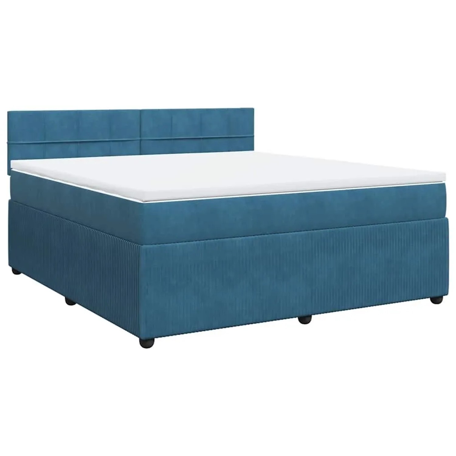 vidaXL Boxspringbett mit Matratze Blau 180x200 cm Samt 3287810 günstig online kaufen