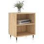 vidaXL Nachttisch Sonoma-Eiche, 2er-Set, Holzwerkstoff mit 2 Fächern.