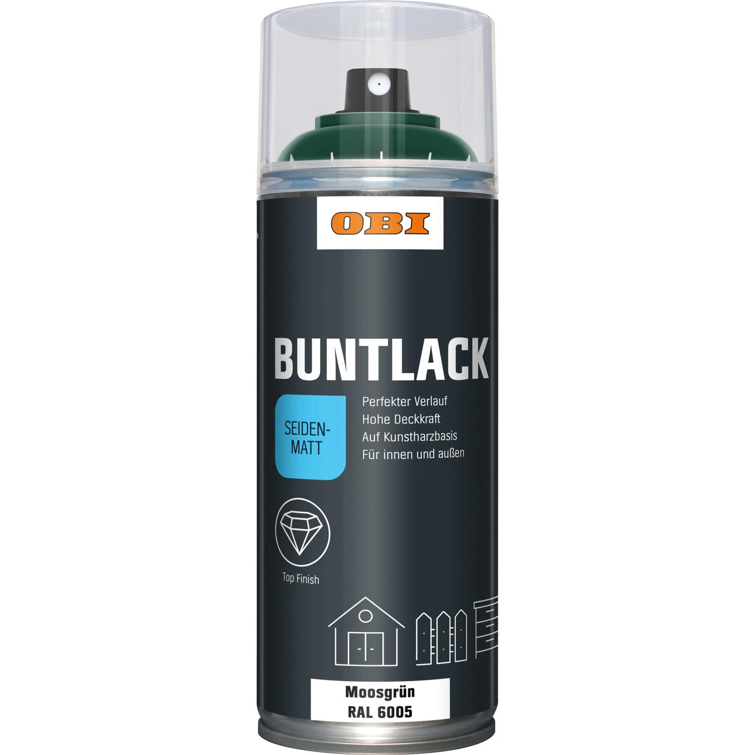 OBI Buntlack Spray RAL 6005 Moosgrün seidenmatt 400 ml