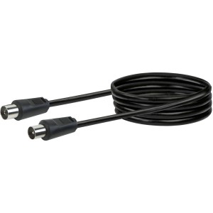 Schwarzes Schwaiger Antennenkabel, 3 m, für Audio- und Videoübertragung.