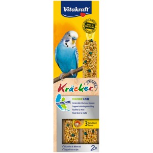 Vitakraft Kräcker Feather Care für Sittiche, 2 Stück. Ergänzungsfutter mit Vitaminen und Mineralstoffen.