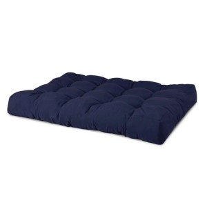 Dunkelblaues Beautissu ECO Style Paletten-Sitzkissen 120x80x15cm, robust und komfortabel für Indoor & Outdoor.