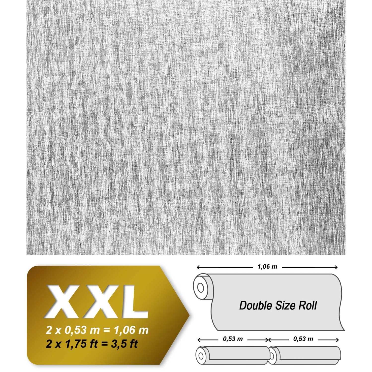 Weiße, überstreichbare Vliestapete EDEM 80374BR60 mit feiner Struktur, Rolle 1,06x25,05m.