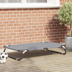 vidaXL Hundebett Hellgrau 105 x 65 x 18 cm Stahl 42008218