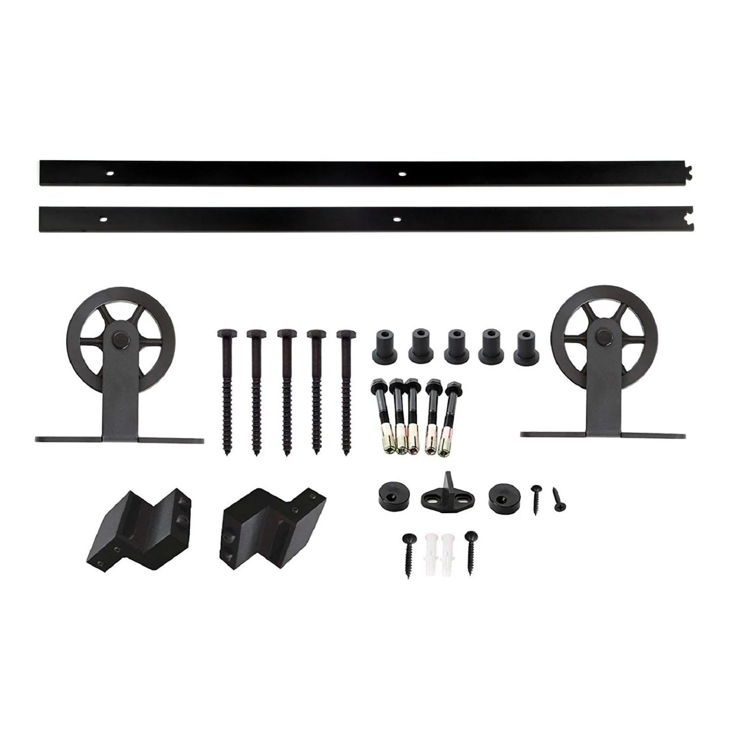 SOTECH Schiebetüren Set CHAMBER-2 2-teilig 2m Von Oben Anschraubbar Schwarz