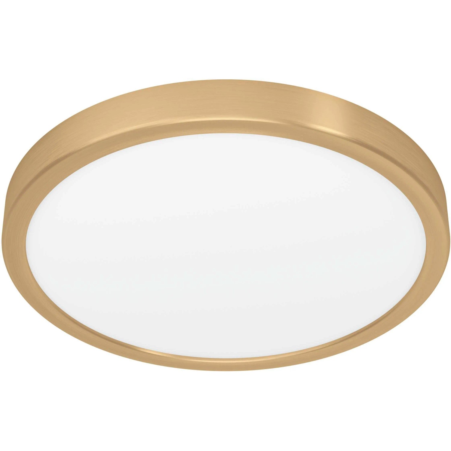 Moderne LED Deckenleuchte Fueva 5 in Messing-Weiß, 20,5W für Wohnräume.