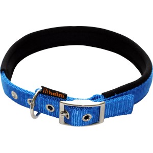 Blaues Heim Hundehalsband (45 cm) mit weichem Neoprenfutter und Metallschnalle.