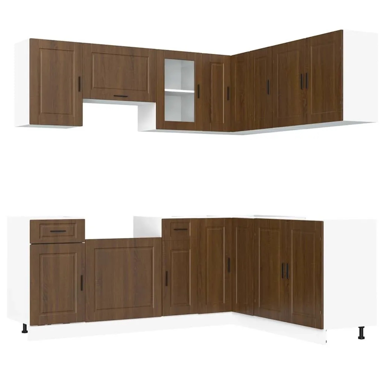 vidaXL 11 Tlg Küchenschrank-Set Porto Braun Eichen-Optik Holzwerkstoff 3314968