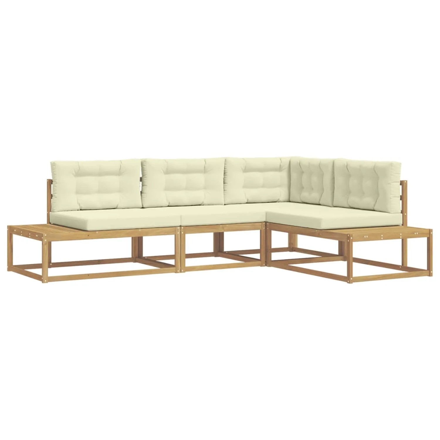 vidaXL Outdoor-Sofagarnitur Weiß 277,5 x 198,5 x 73 cm Polyester 3386999