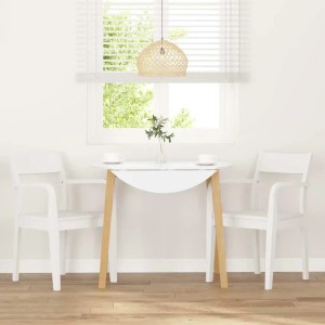 vidaXL Esszimmerstühle 2 Stk Weiß Massivholz Gummibaum 4102513